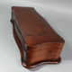 Old box sewing box shape chamturned wood interior fabrics SB