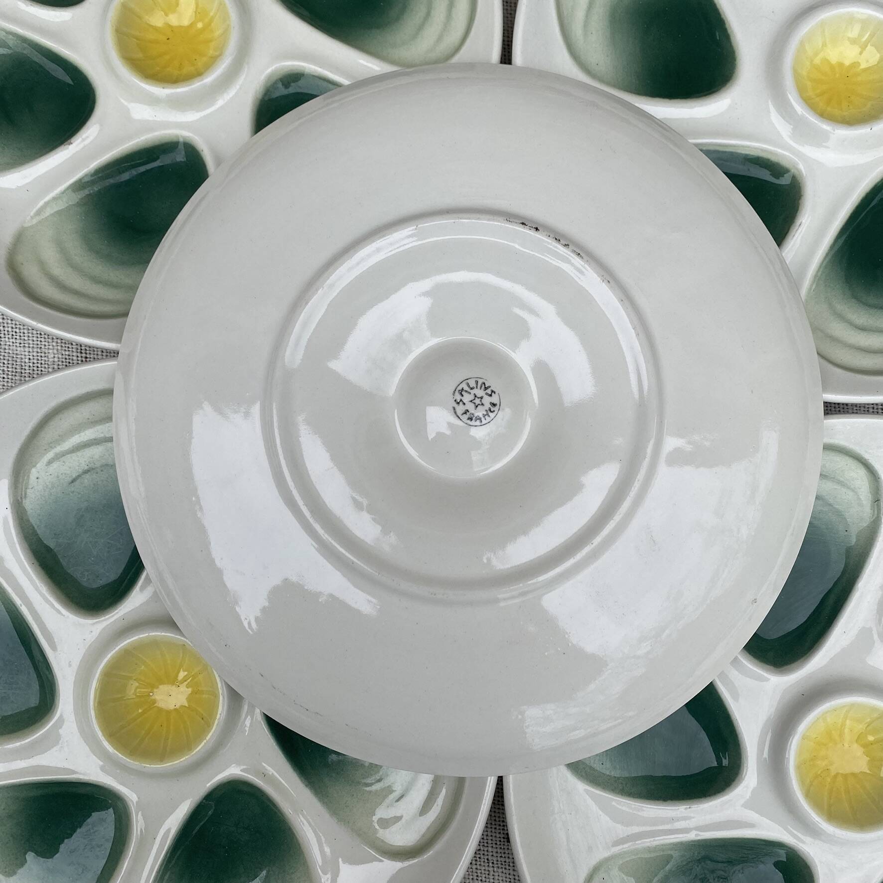 Assiettes à huitres salins France années 60