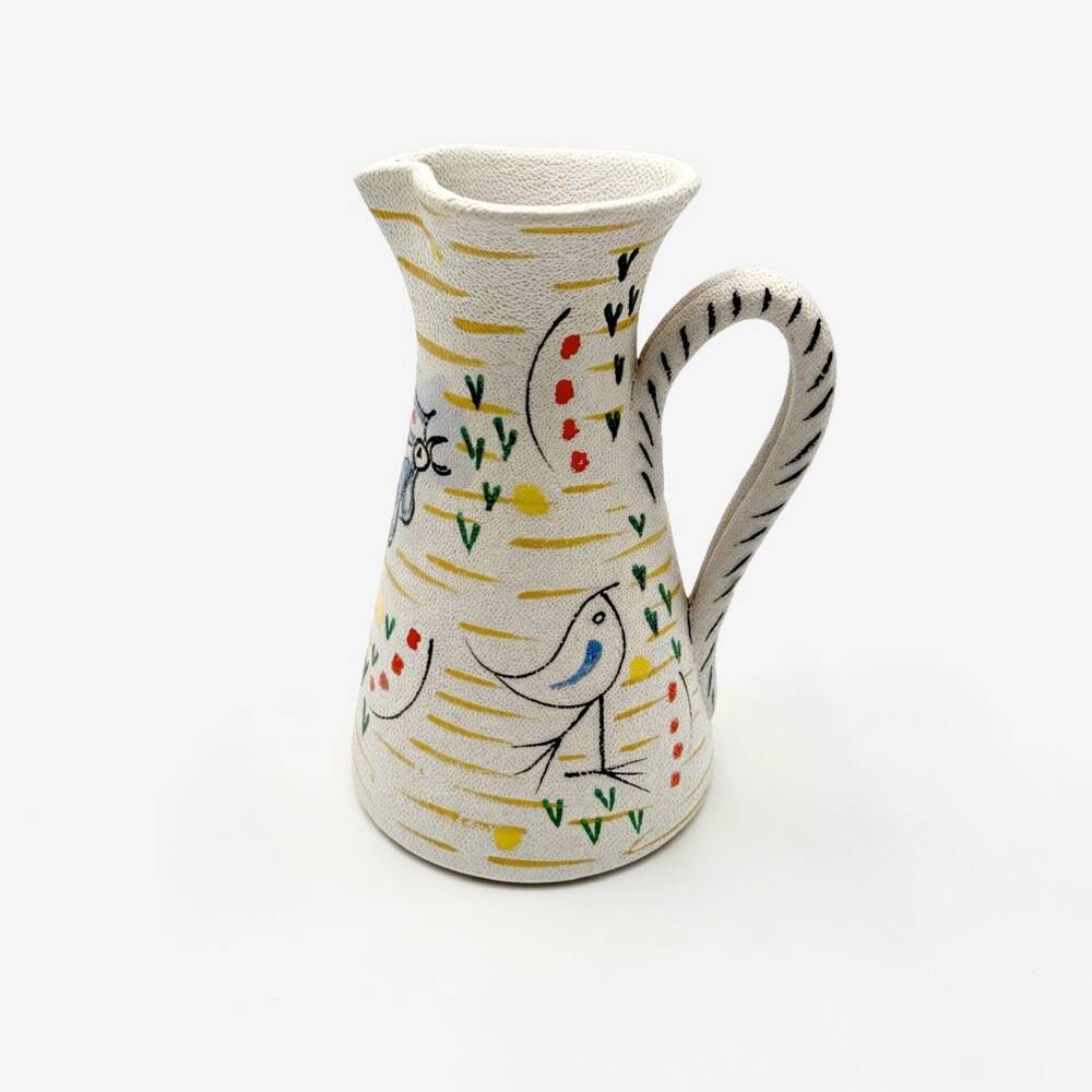 Modernist pitcher with rooster by Fratelli Fanciullacci from the 1950s.