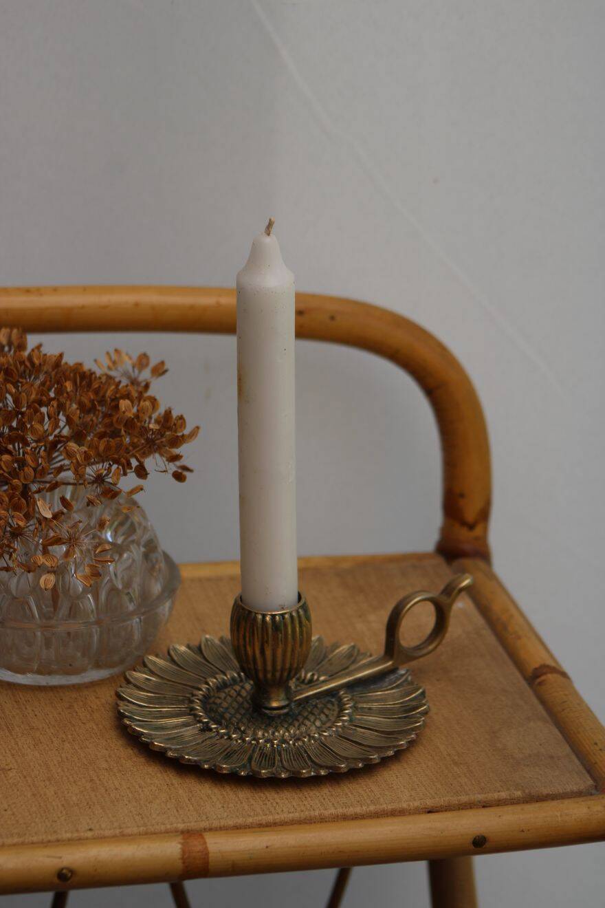 Gold metal candle holder