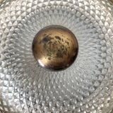 Vintage round glass and metal ceiling light