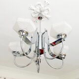 Lustre Gaetano Sciolari à 5 bras en métal chromé, Italie 1970