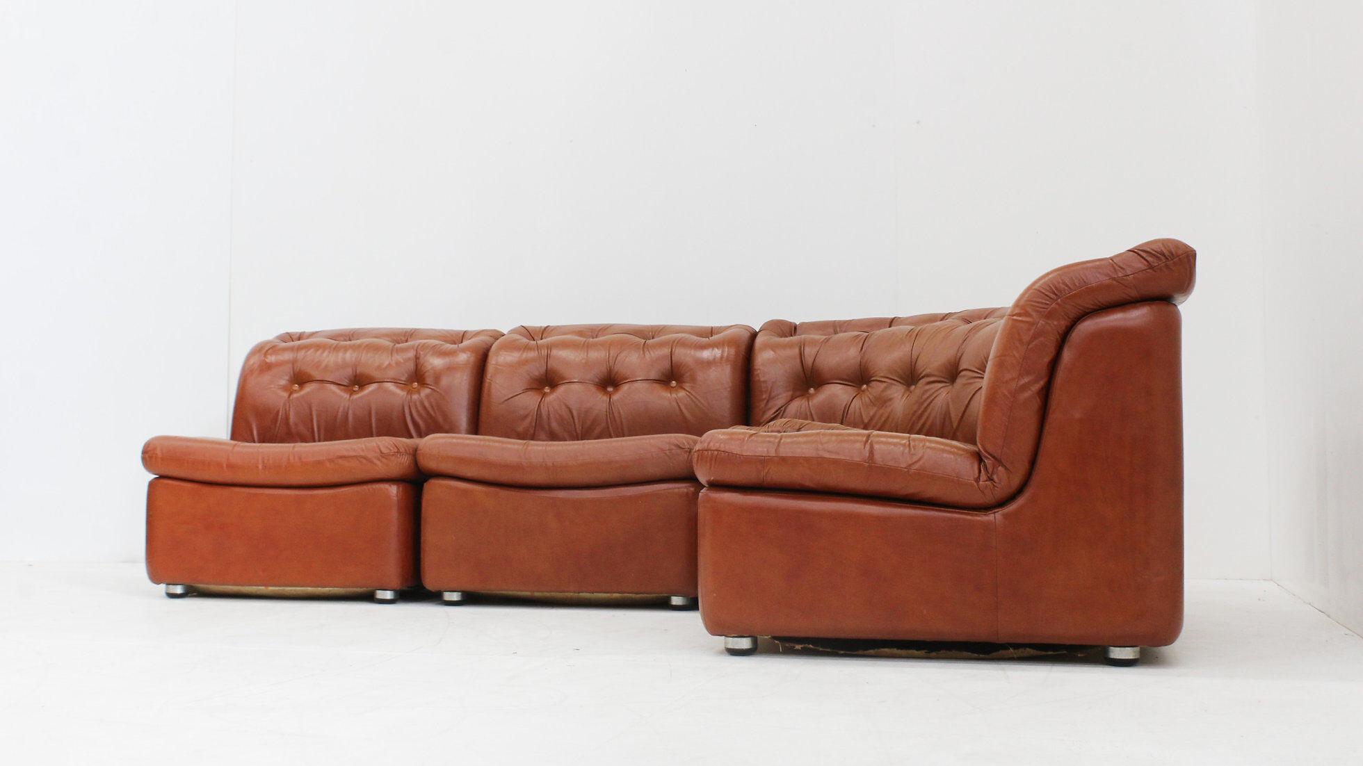 Vintage Italian curved modular sofa 1970s, set of 4