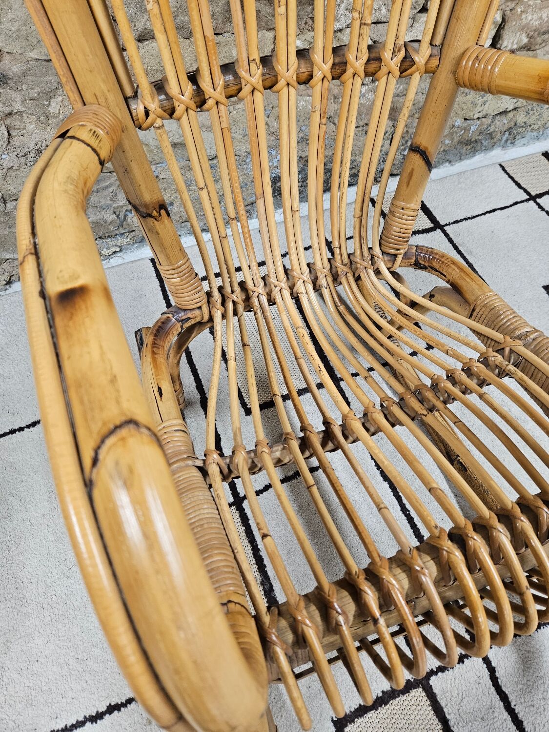 Rocking chair bambou 1950