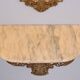 Classic gilded brass console with oval mirror from the 1950s, Italy.