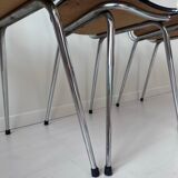 Set of 3 chairs in Formica and Chrome 70s