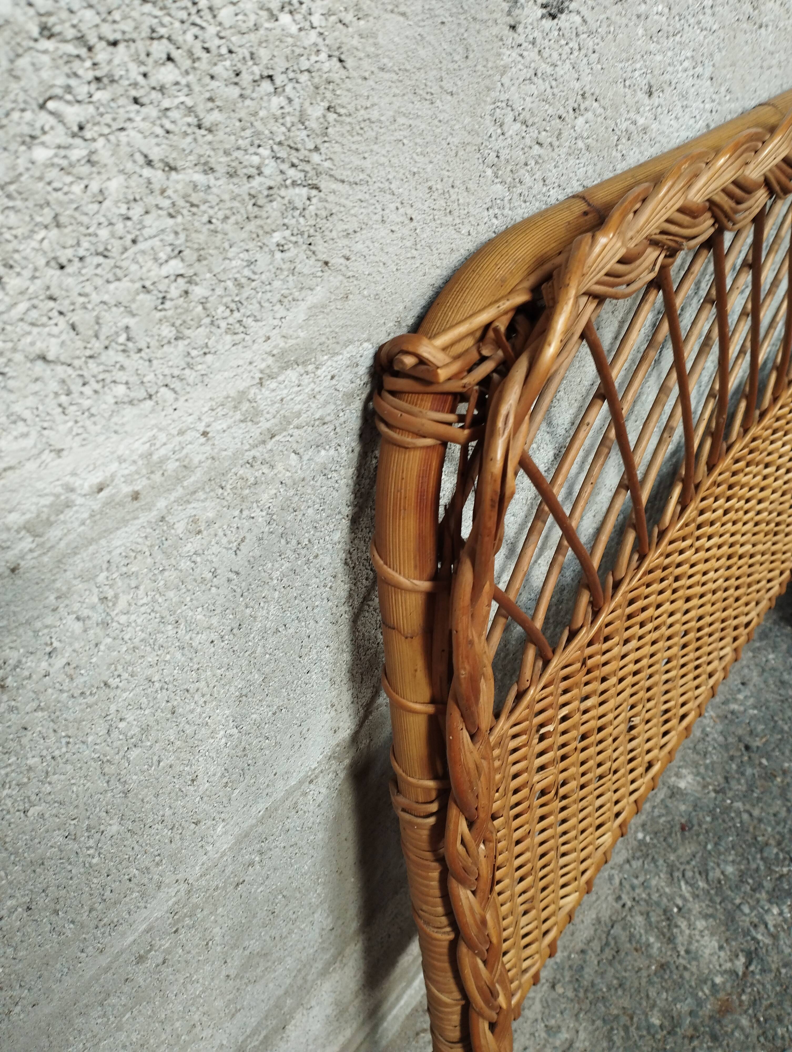 Vintage 50s rattan headboard