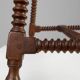 Antique Oak Side Table with Turned Legs and Stretcher Base, Spain, 17th Cen