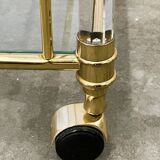 Hollywood Regency Lucite and Brass Bar Cart, 1980s