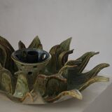 Mid-20th century ceramic sun wall lamp or decorative wall sculpture, 1960s.