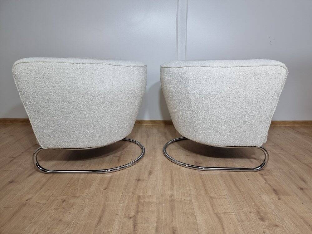 Fauteuils Chromés par Jindrich Halabala, Set de 2