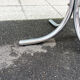 Round table in chromed metal and glass Italia Anni '60