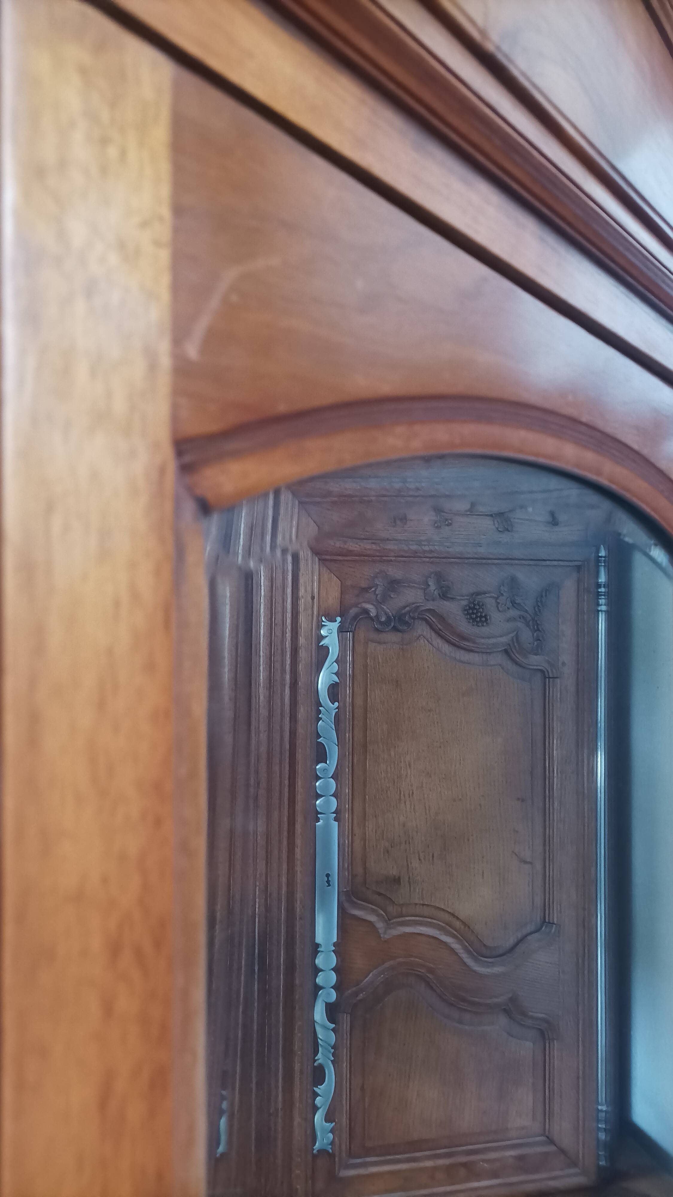 Art Nouveau carved walnut cabinet