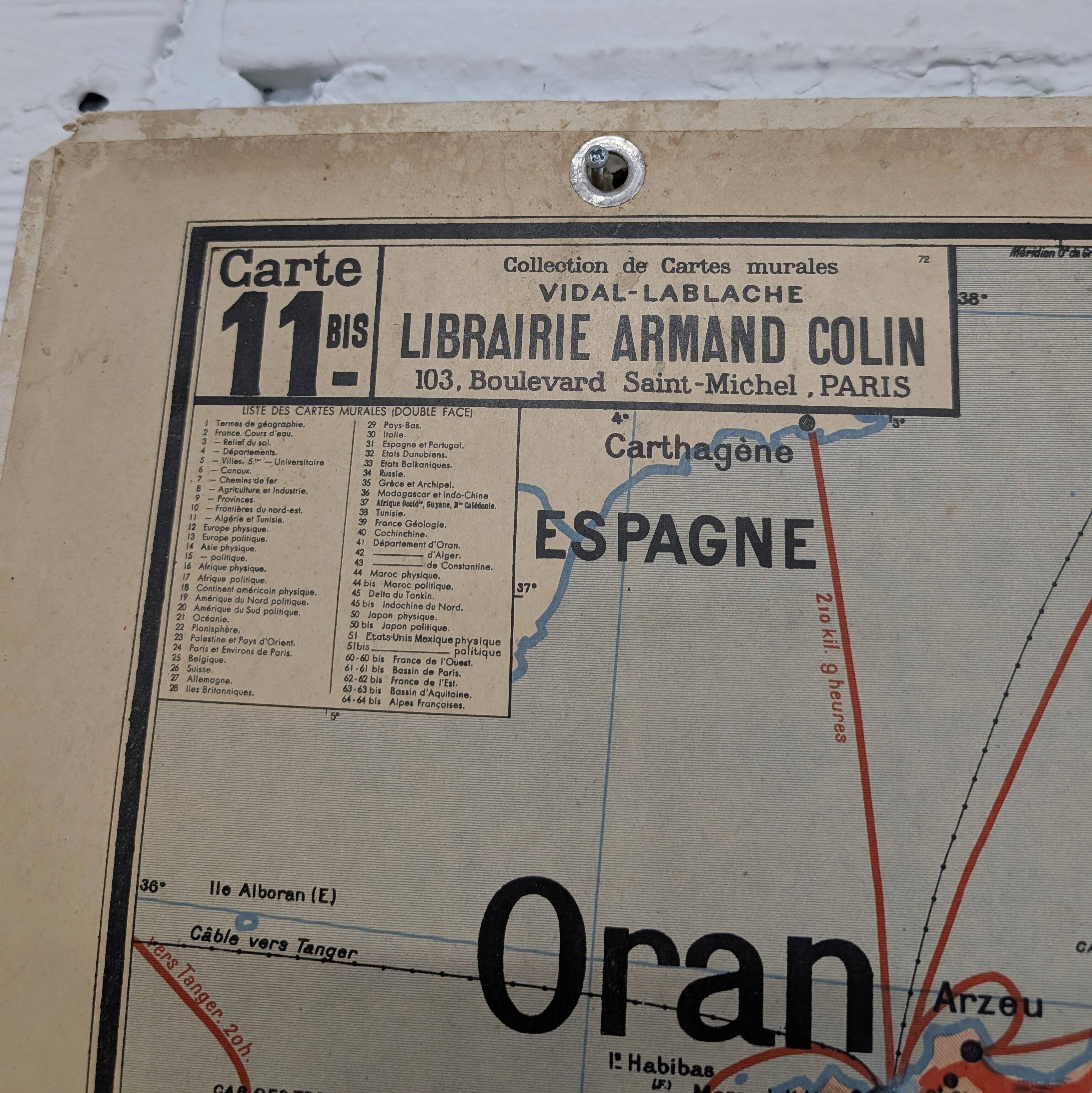 Vidal Lablache school map - Algeria and Tunisia