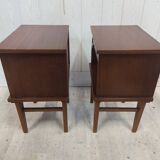 Pair of vintage bedside tables compass legs