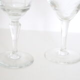 Set of 4 mismatched, crystal wine glasses