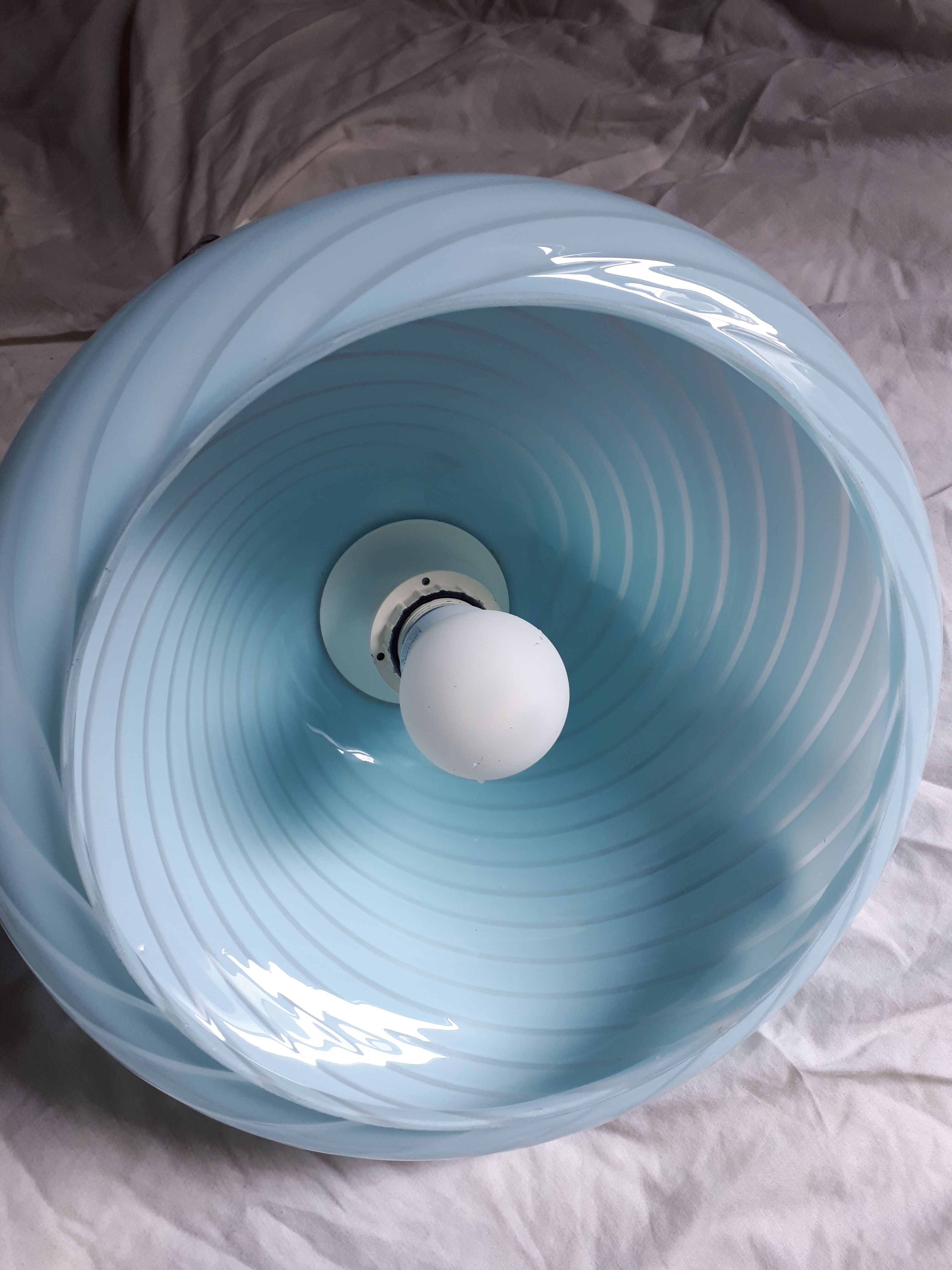 Vetri murano venini 1960/1970 vintage blue glass lamp