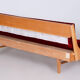 Red Midcentury Modern Oak Sofa, 1950s, Original well preserved upholstery