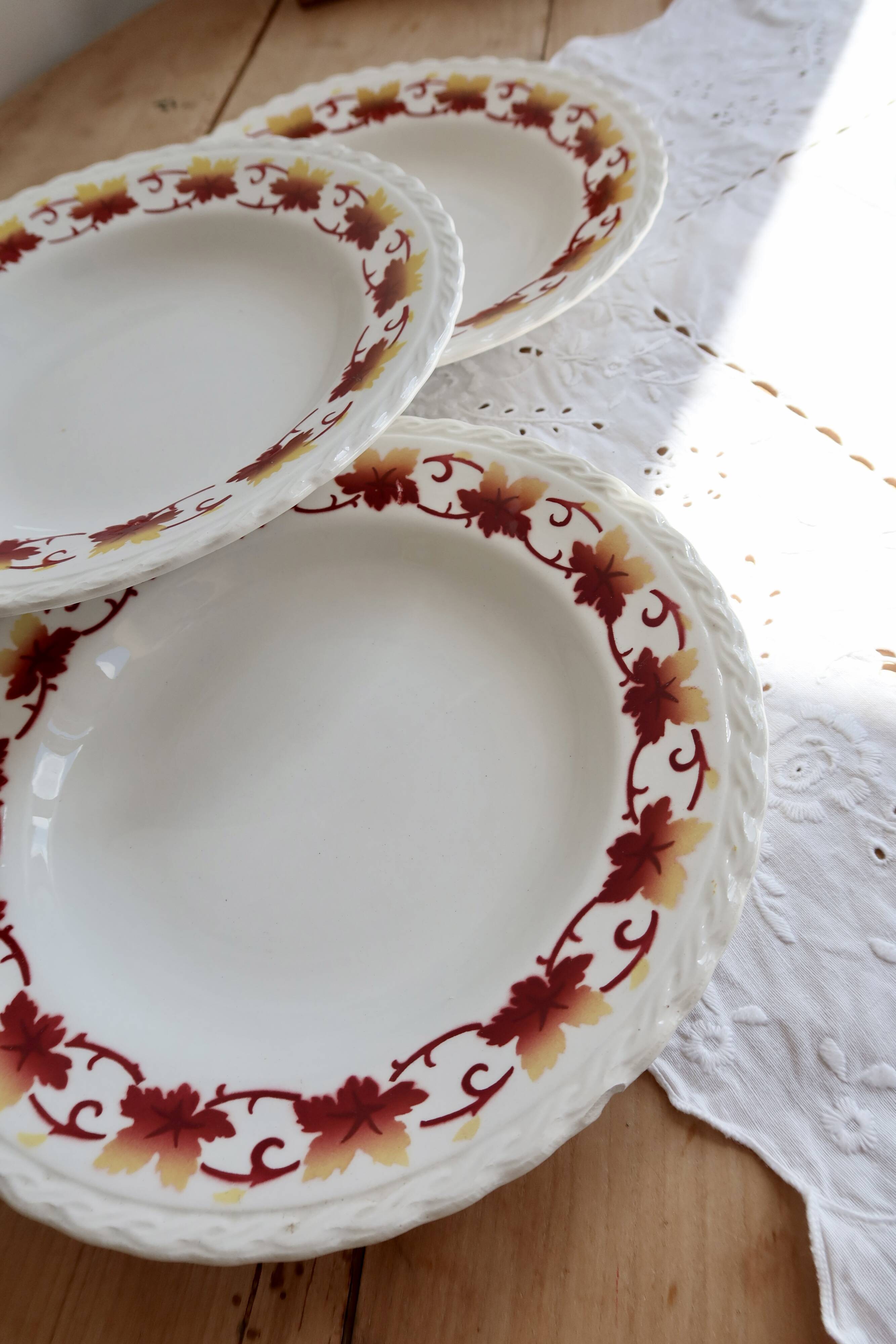4 vintage deep plates L'Amandinoise Carnac