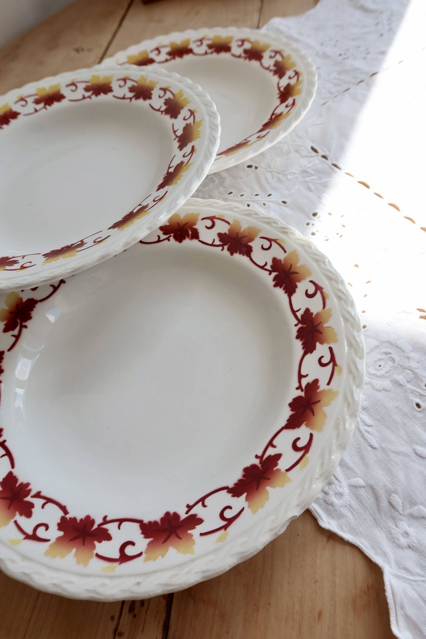 4 vintage deep plates L'Amandinoise Carnac