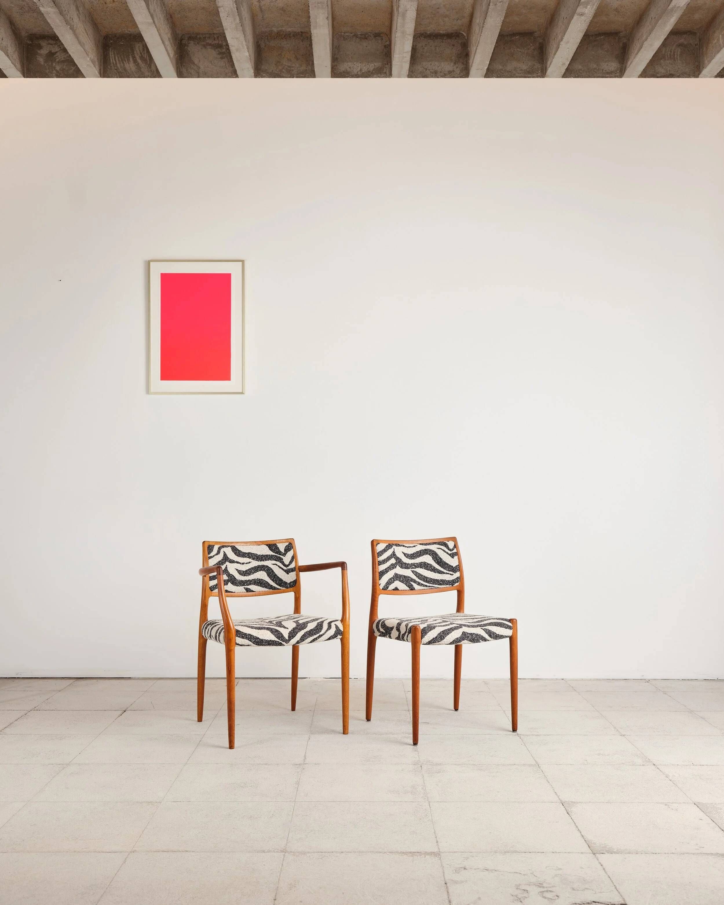 Set of 8 chairs models 80 and 65 by Niels O. Møller, Denmark, 1960s.