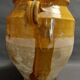 Yellow glazed terracotta jam pot, South West, 19th century
