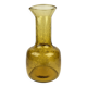 Ancien Vase Carafe Verre Soufflé Bullé Ambré Jaune