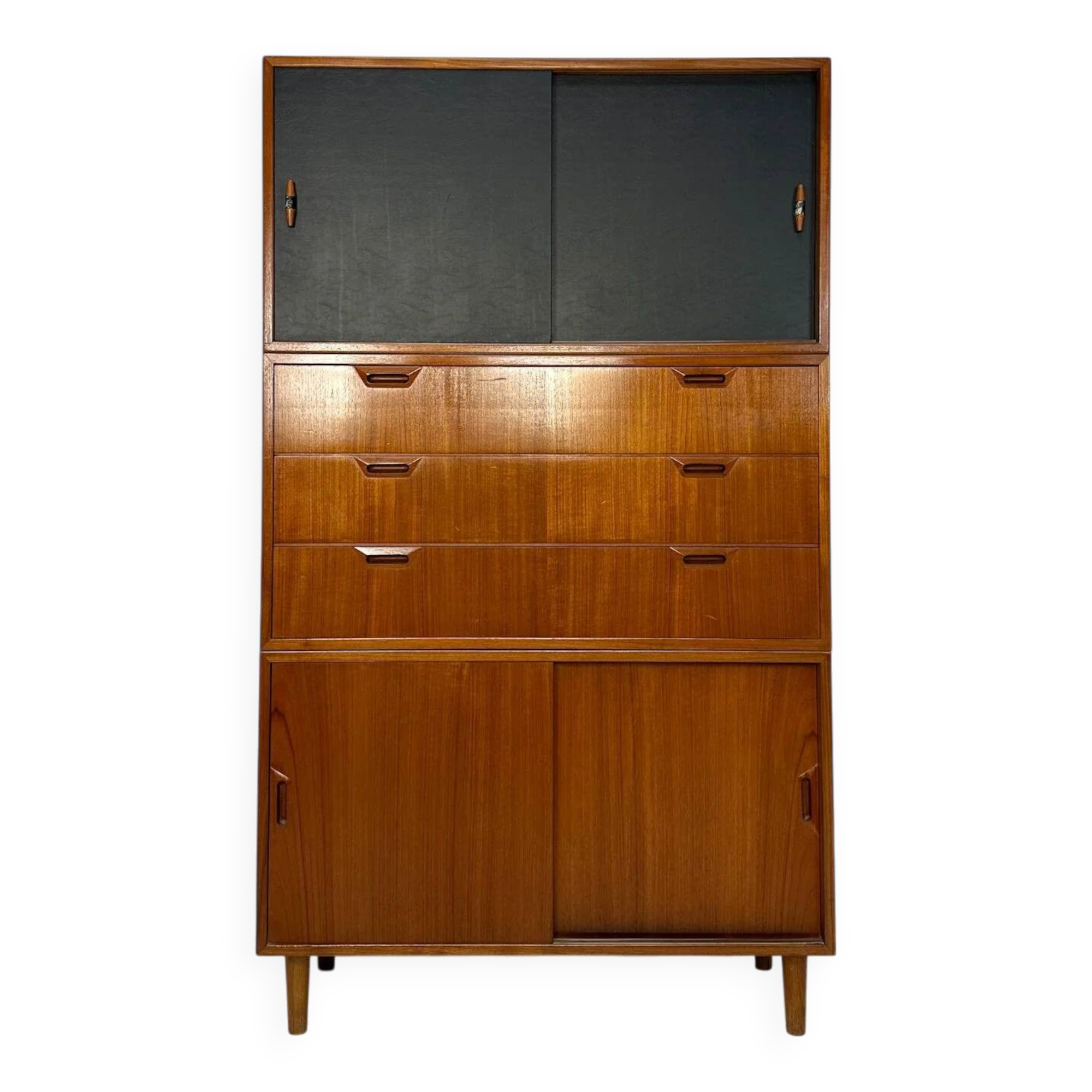 1960s Vintage Mid-Century Danish Three-Piece Teak Cabinet