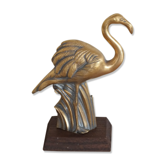 Pink flamingo in bronze