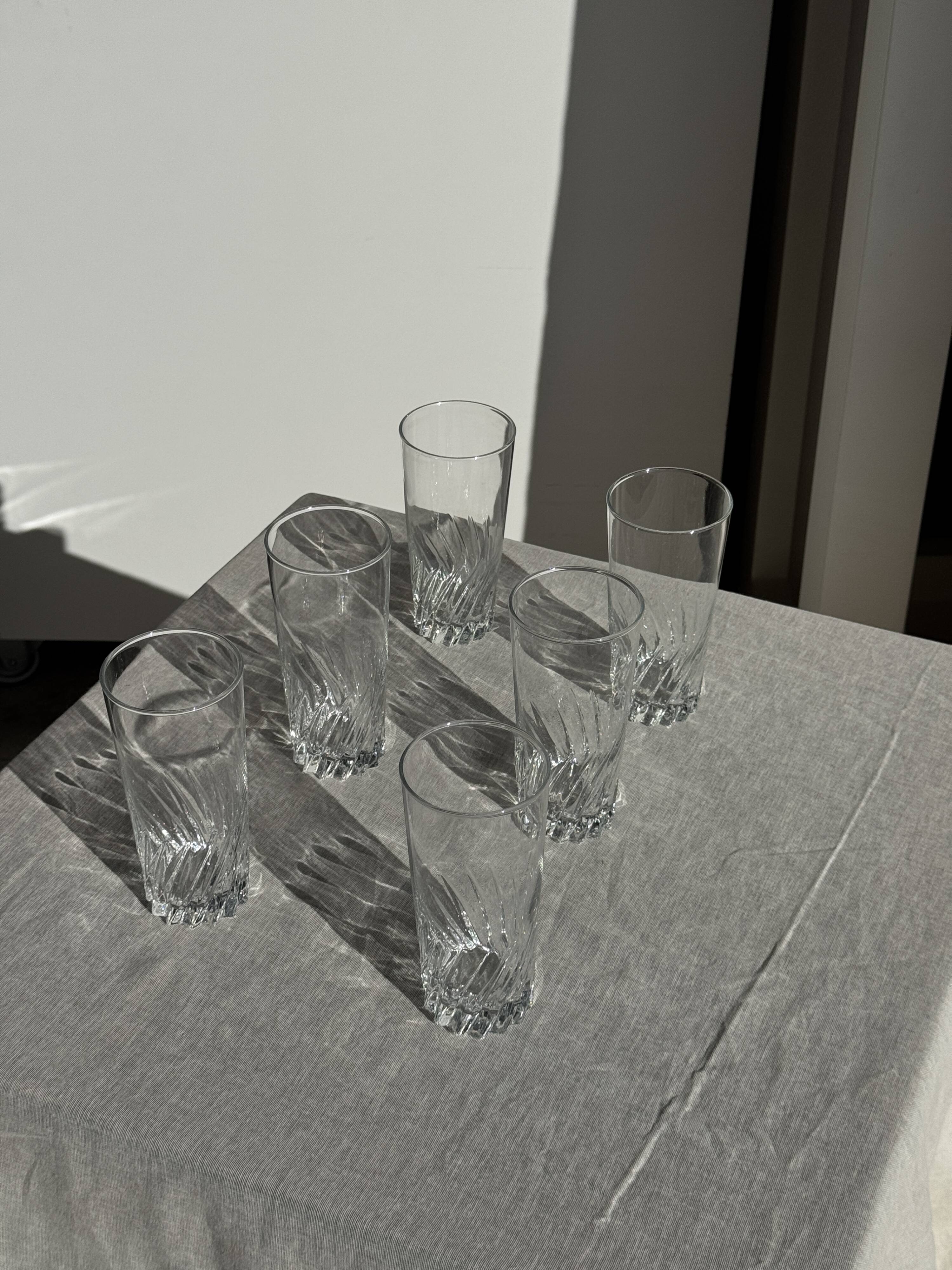 Set of 6 glass orangeade glasses H14.5 D7
