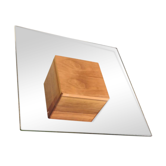 Glass and wood designer coffee table