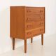 Petite commode en teck à 4 tiroirs, Danemark, années 1960