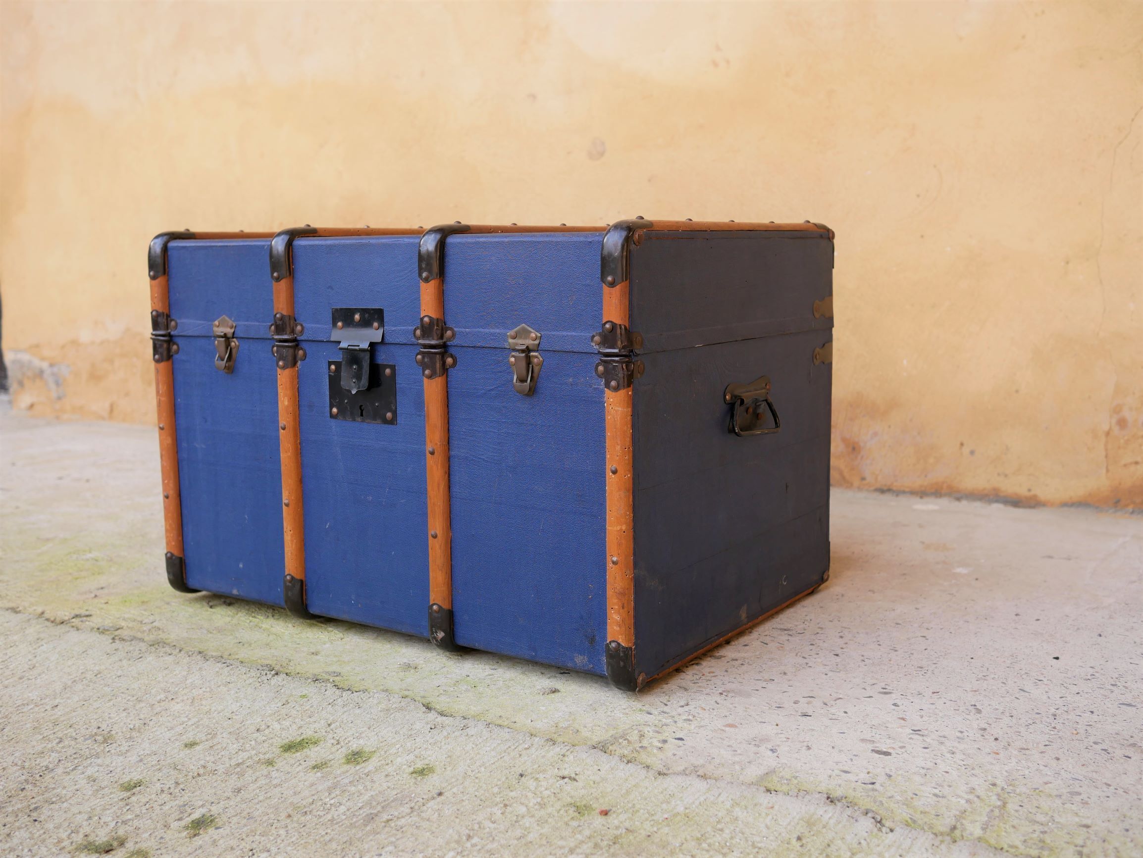 Blue vintage trunk