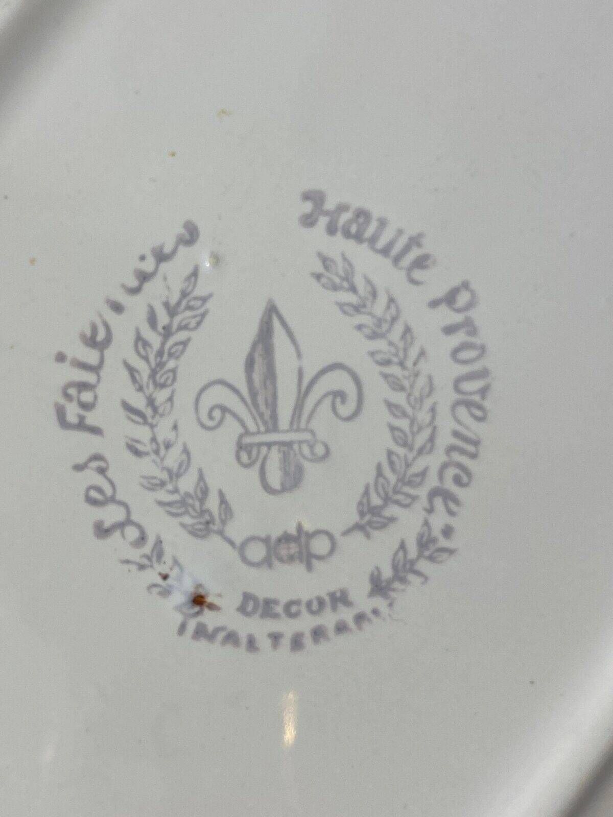 Earthenware dish with botanical decoration "Diplotaxis muralis", Haute Provence