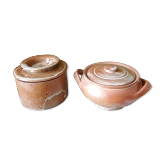Sandstone butter and sugar set