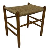 Vintage Stool Danish Papercord Rope Stool Mid Century Ottoman