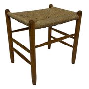 Tabouret vintage en corde de papier danois tabouret ottoman du milieu du siècle