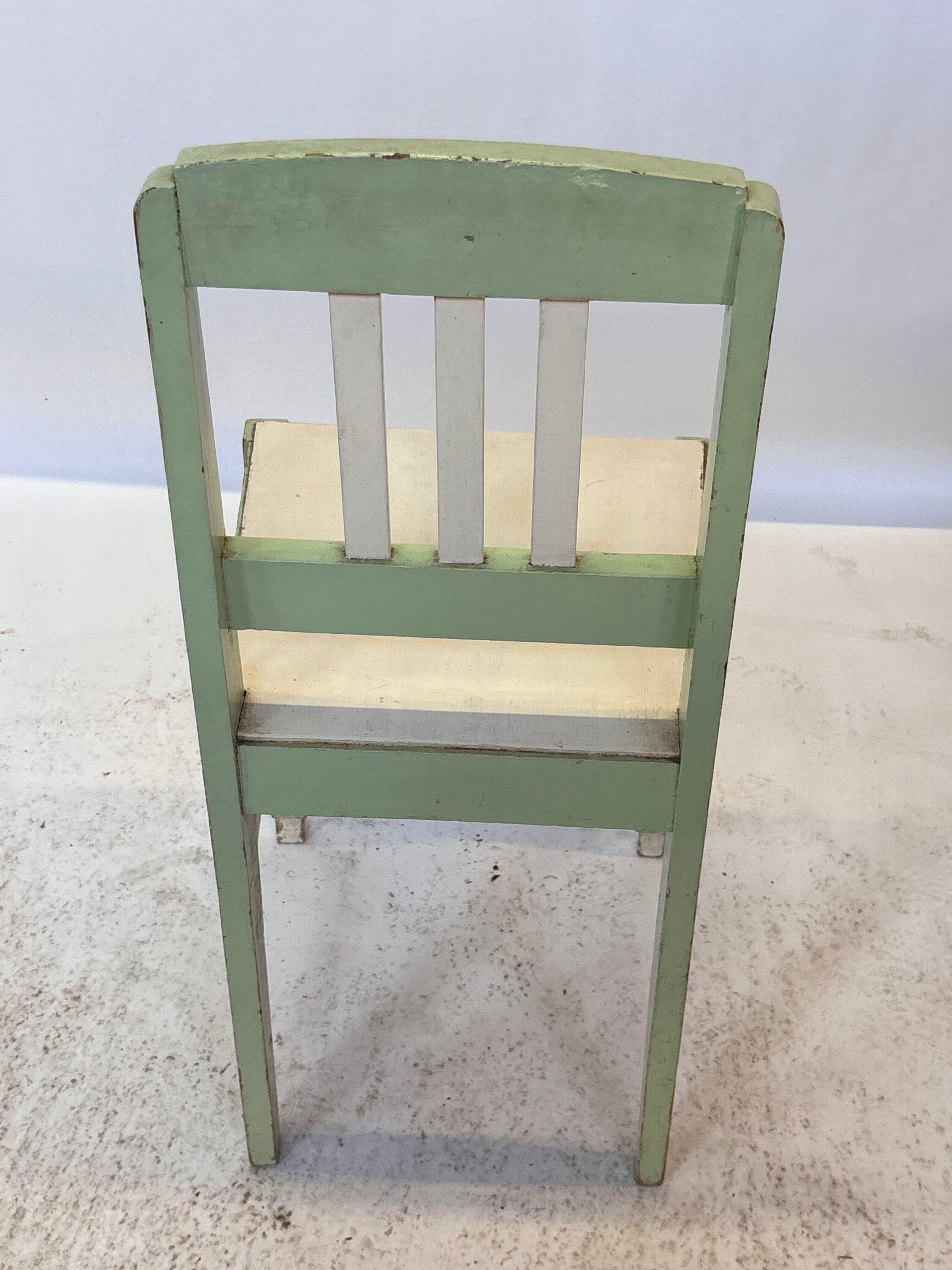 Chaise Art Déco vintage, style de design minimaliste, bois "de stijl"