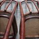 Series of 6 kohn bistro chairs curved wood and cannage