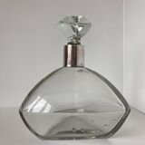 Beautiful cut crystal carafe with its stopper and solid silver setting