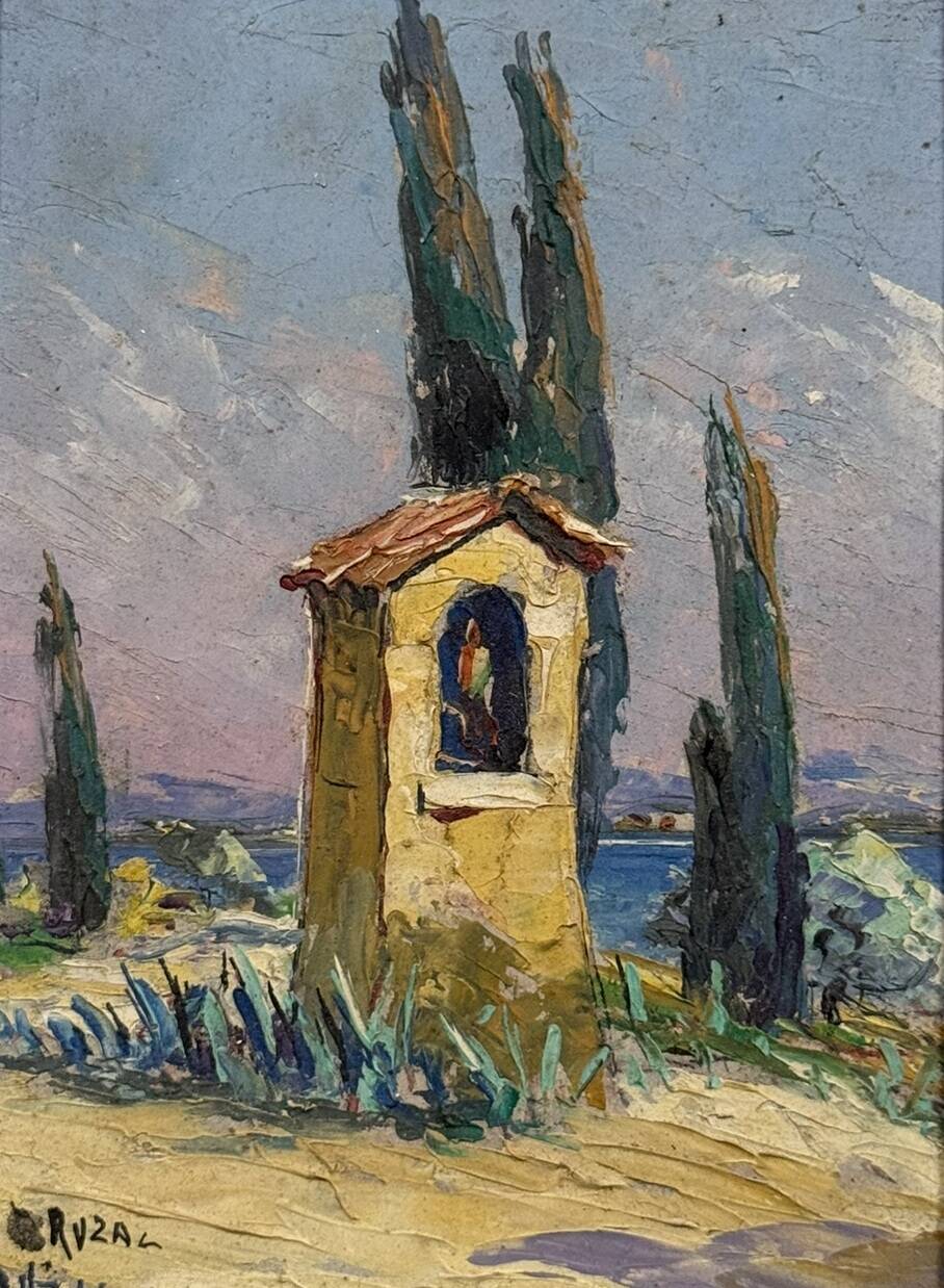 Victor Bruzac: série de 3 tableaux huiles sur panneaux époque circa 1920