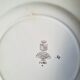 Pitted old flat earthenware plates with gold