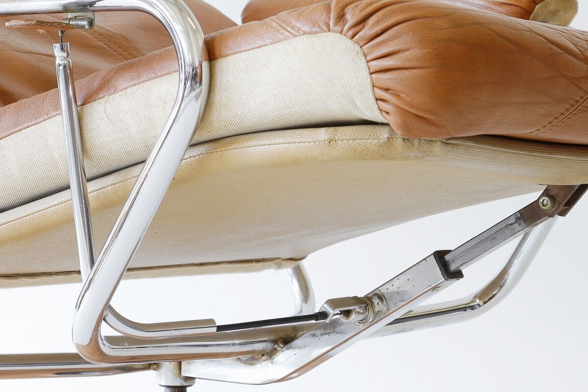 Leather armchair, chromed design, Germany,70