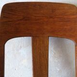 Art nouveau side chair in oak and royal purple velvet, 1900