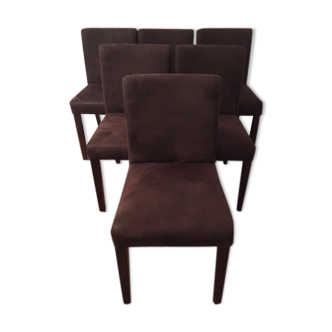 Set of 6 chairs in effect alcantara suede fabric