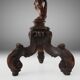 Carved Walnut Pedestal Table with Putto, France 1850s