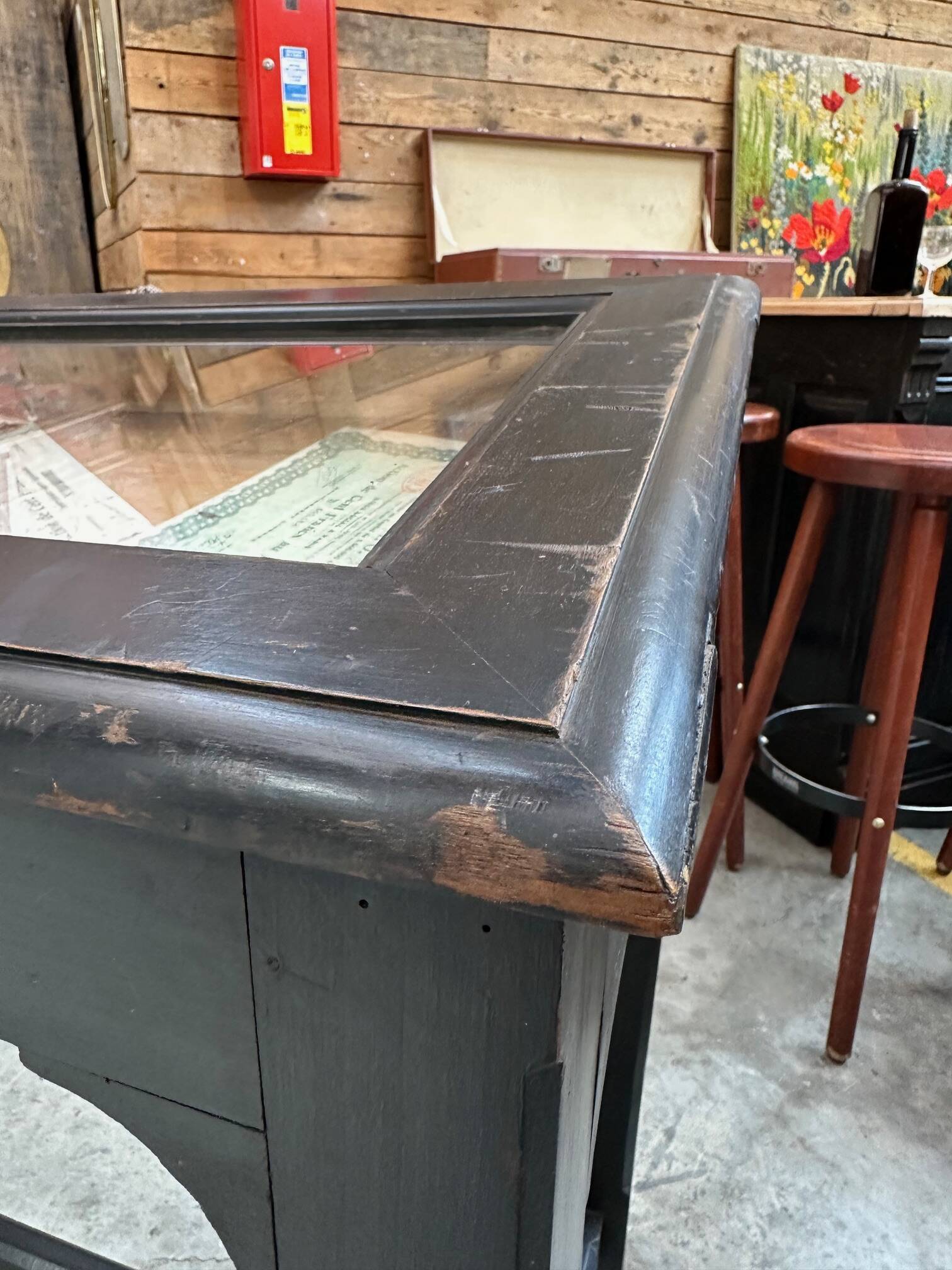 Late 19th century museum display cabinet console