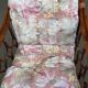 Fauteuil rotin et osier adulte bordeaux avec coussin 1970
