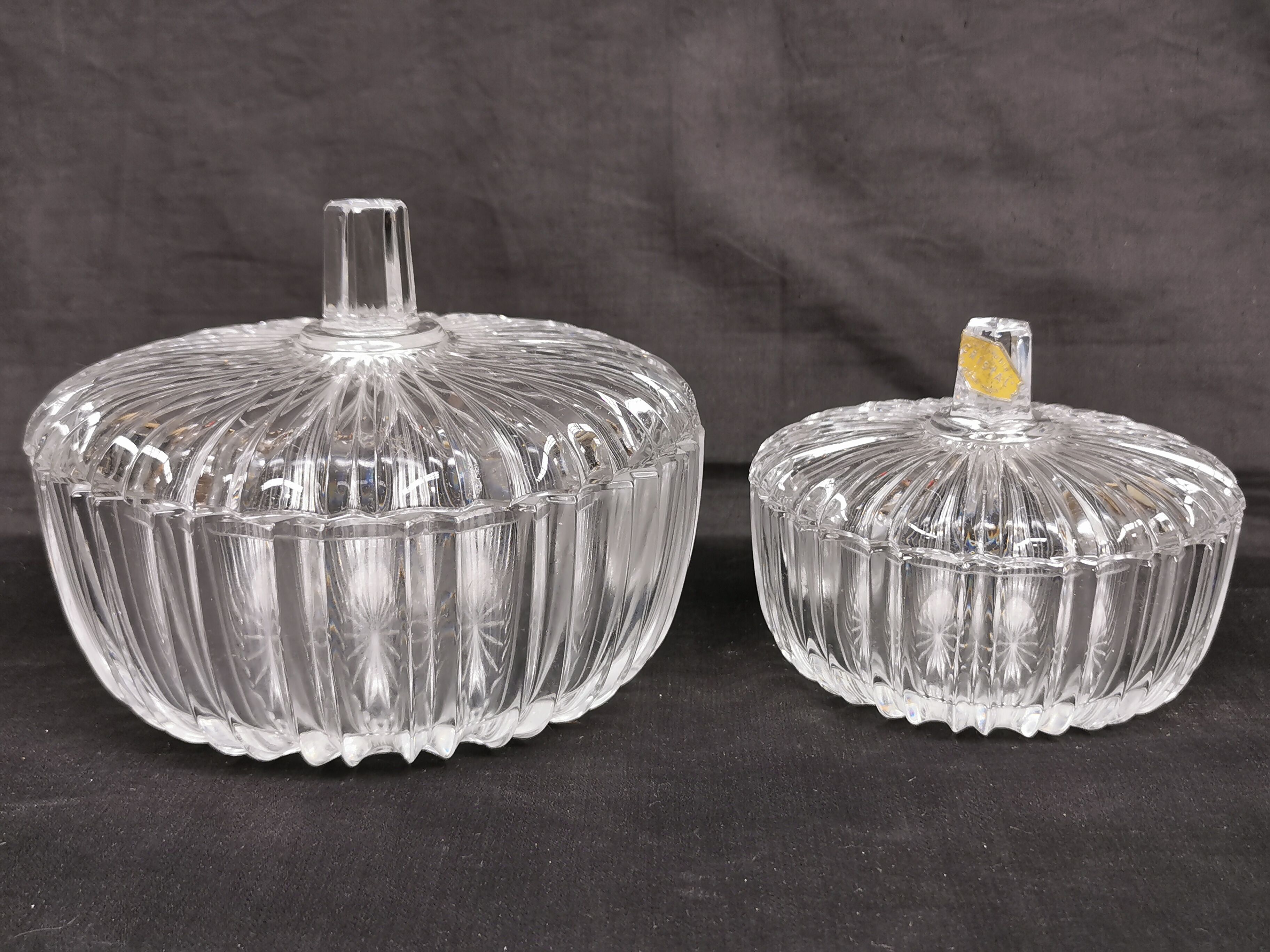 lot of 2 boxes, vintage CRYSTAL candy boxes