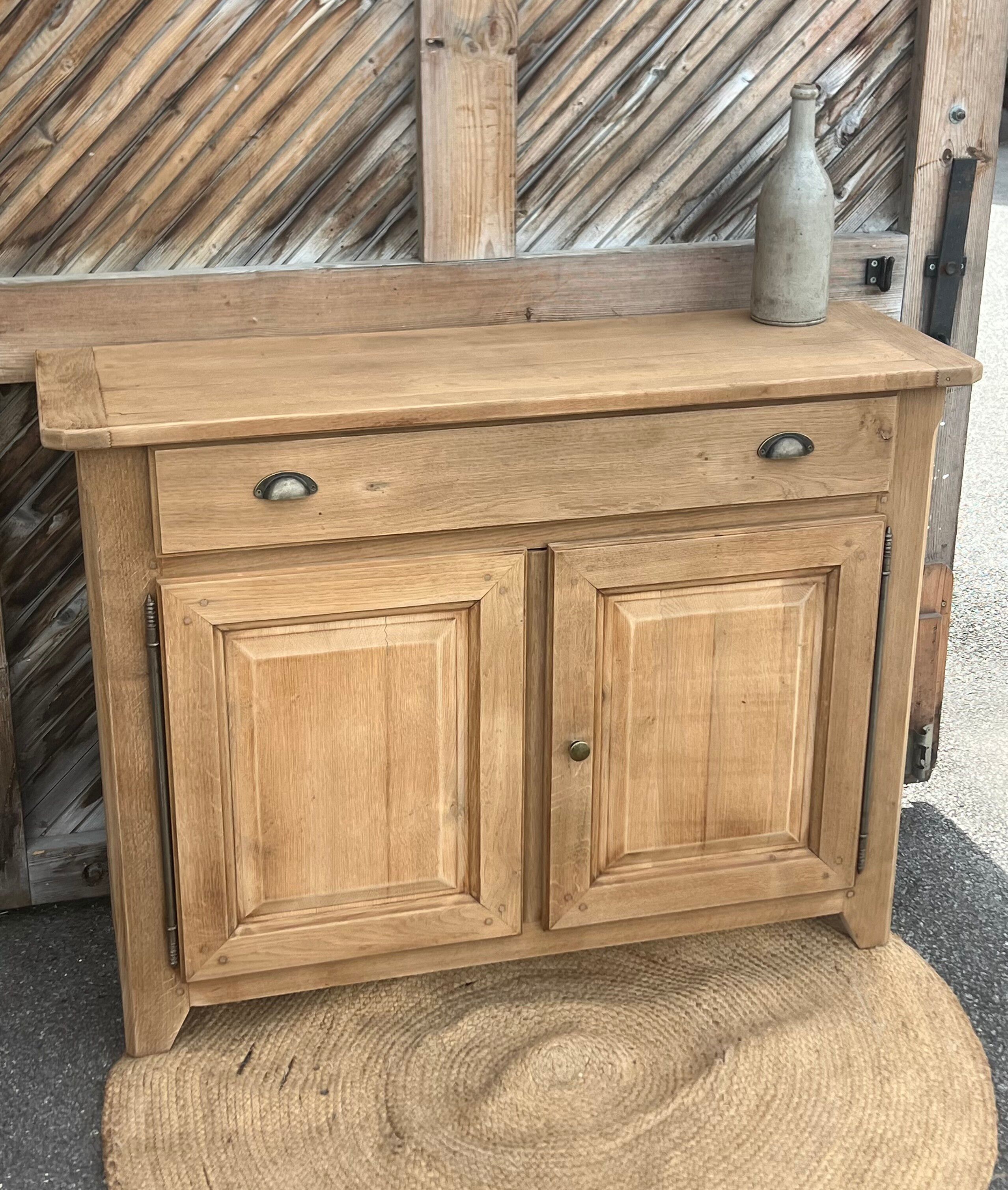 Old Parisian buffet in raw solid oak